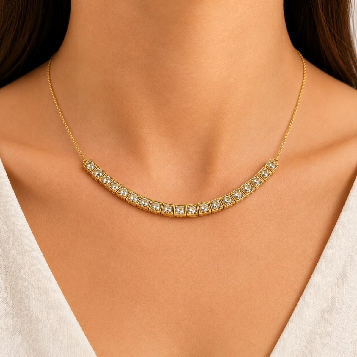Collar oro y diamantes años 80 - Imagen 3