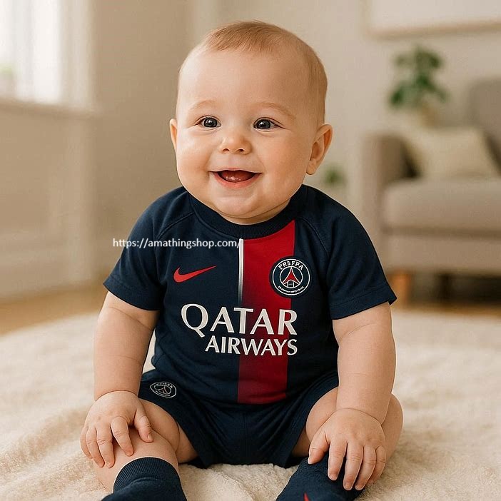 NIKE – Conjunto PSG bebé 6-9 meses Nike oficial (3 piezas) - Imagen 3