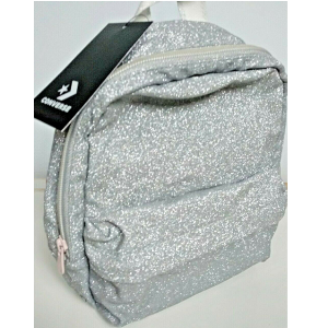 CONVERSE – Mini Mochila Converse x Miley Cyrus Plata Glitter 20x25x11 cm Mujer Edición Limitada