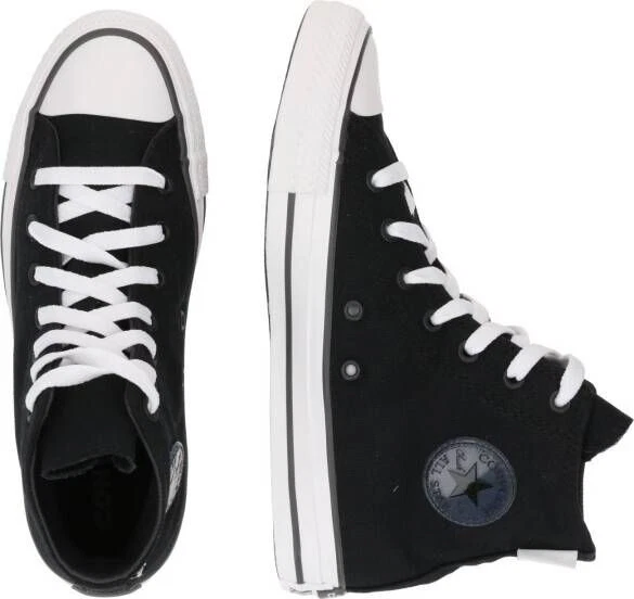 CONVERSE – Zapatillas Converse Negras caña alta talla 38 Cómodas para el día a día - Imagen 4
