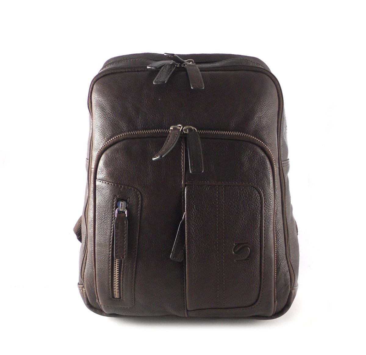 Mochila ejecutiva piel para hombre Matties con funda para portátil marrón