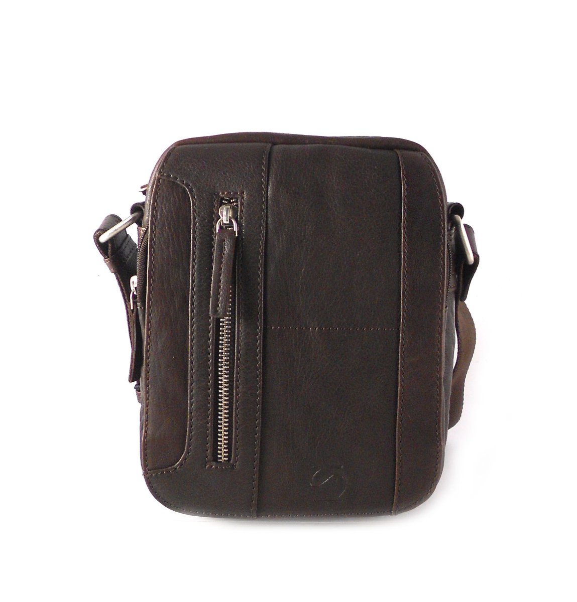 Bolso hombre piel Matties con solapa color marrón