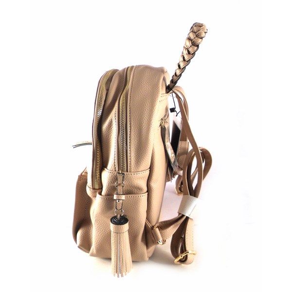 Mochila mediana colección Garni para mujer color beige y rojo - Imagen 3