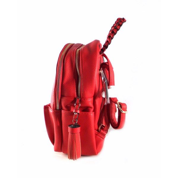 Mochila mediana colección Garni para mujer color beige y rojo - Imagen 5