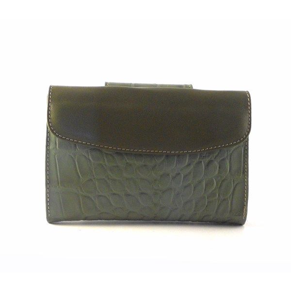Billetera de piel mediana Para Mujer NILO Coco Print Verde - Imagen 3