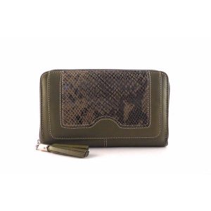 Cartera de cremallera mujer piel NILO combinado reptil