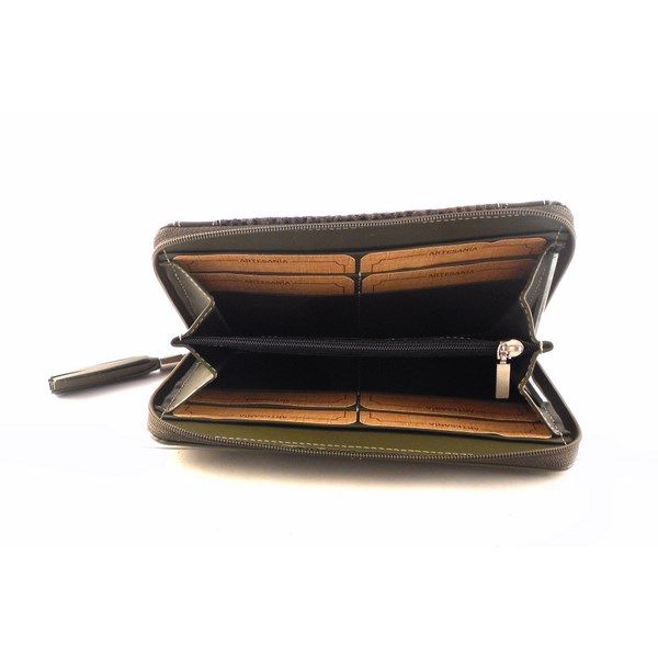 Cartera de cremallera mujer piel NILO combinado reptil - Imagen 4