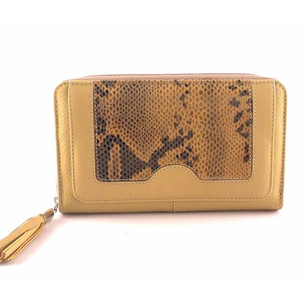 Cartera de cremallera mujer piel NILO combinado reptil - Imagen 5