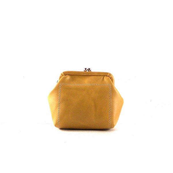 Monedero piel mujer de boquilla camel - Imagen 2