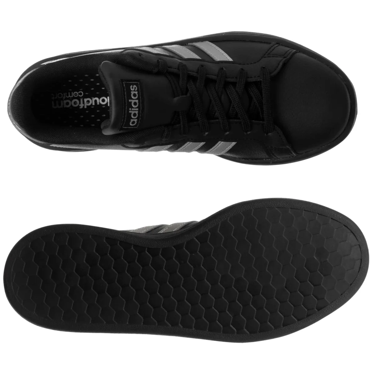 ADIDAS – Zapatillas Adidas Grand Court Mujer Negras EE8133 con Cloudfoam Comfort y Suela de Goma - Imagen 9
