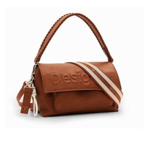 DESIGUAL – Bolso Desigual Marrón Mujer Half Logo Venecia Bandolera 3 Asas