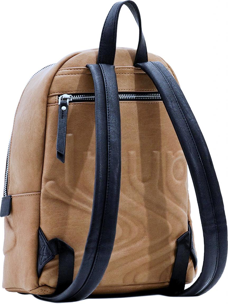 DESIGUAL – Mochila Desigual Psico Logo Mombasa Mini Marrón Mujer - Imagen 7