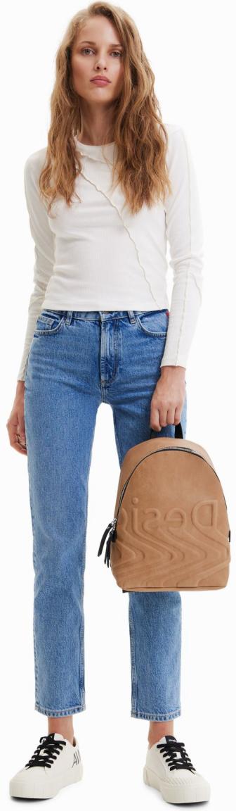 DESIGUAL – Mochila Desigual Psico Logo Mombasa Mini Marrón Mujer - Imagen 8
