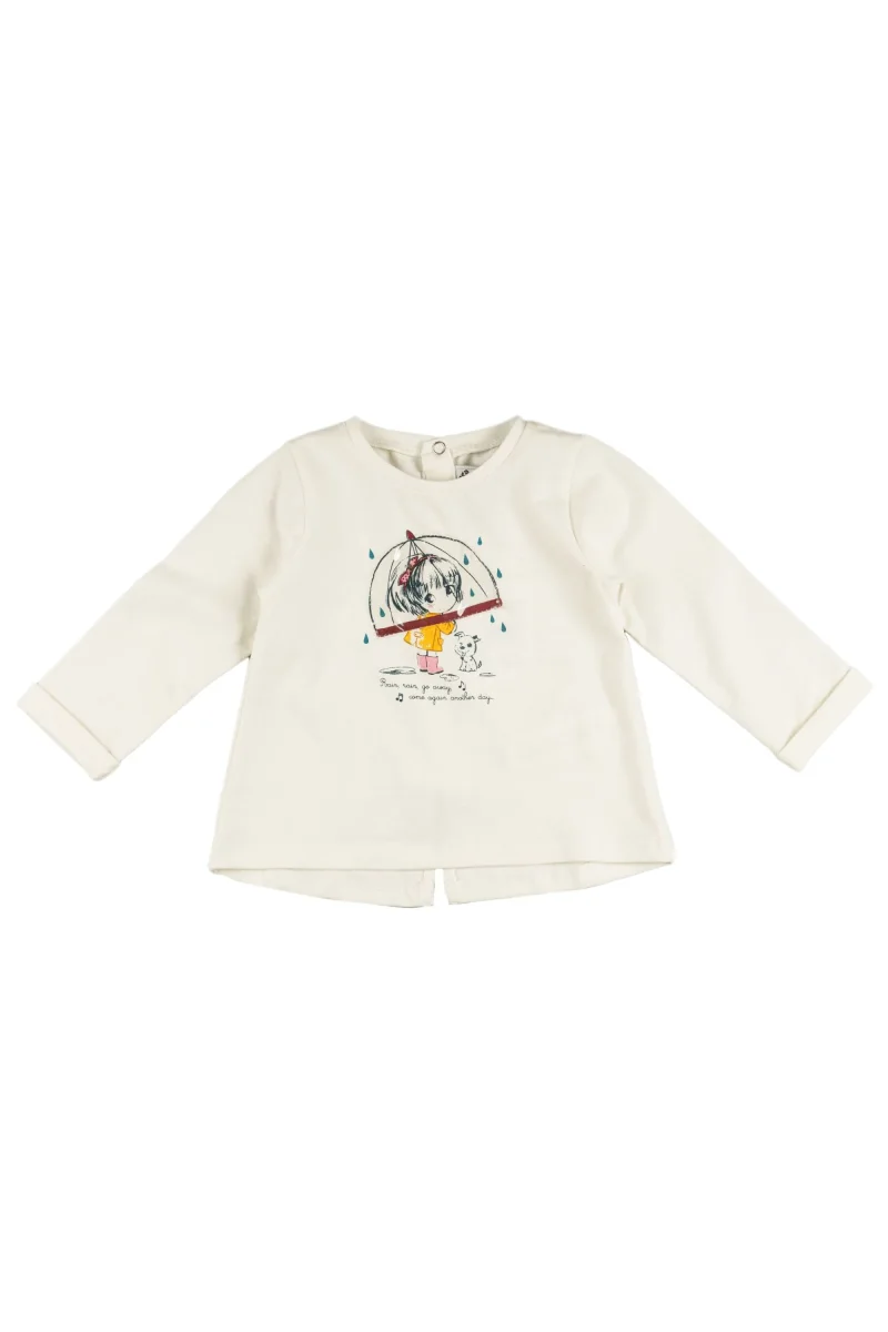 Camiseta bebé niña manga larga con estampado paraguas - Imagen 2