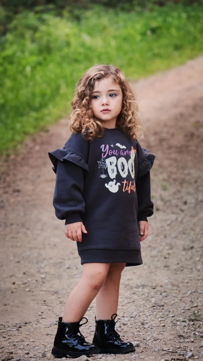 Vestido de niña en color antracita bootiful - Imagen 6