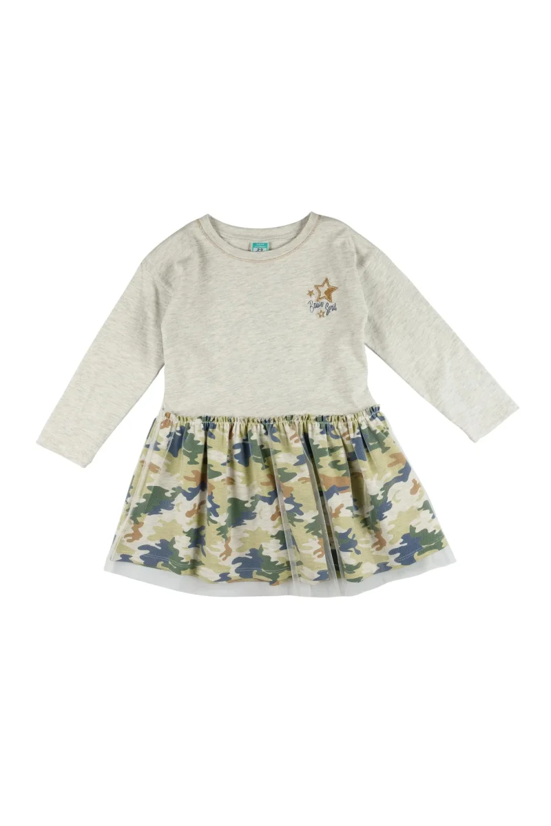 Vestido de niña estampado verde - Imagen 3