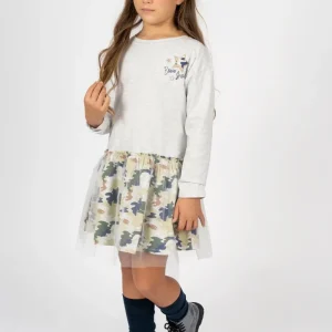 Vestido de niña estampado verde
