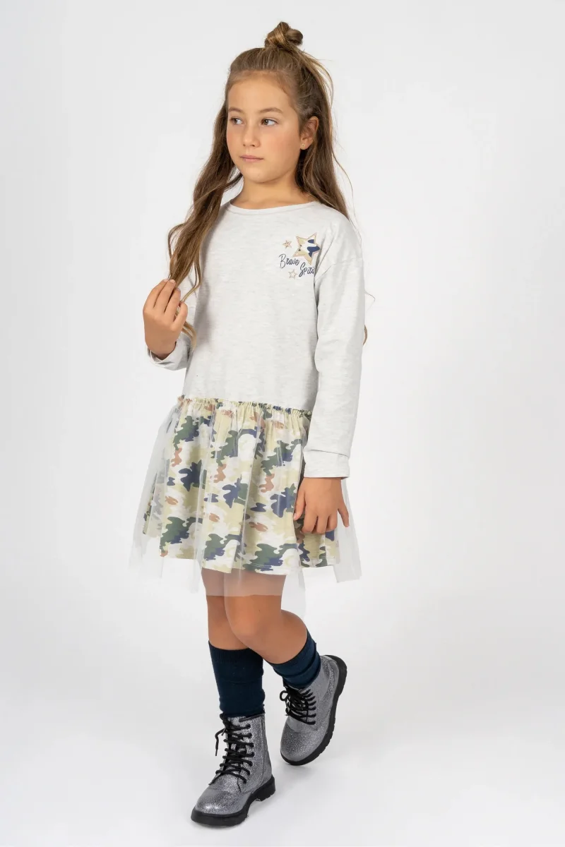 Vestido de niña estampado verde - Imagen 2