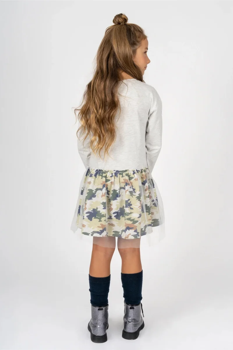 Vestido de niña estampado verde - Imagen 6