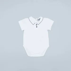 Body punto blanco con detalle azul marino recién nacido | Dr. Kid by Charanga