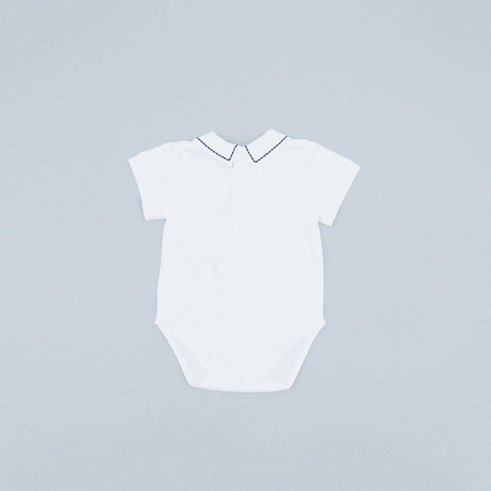 Body punto blanco con detalle azul marino recién nacido | Dr. Kid by Charanga - Imagen 3