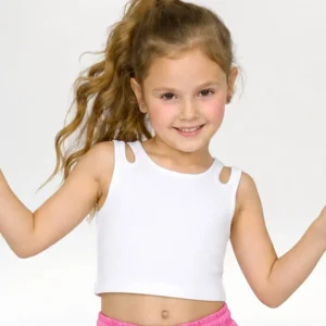 Camiseta de tirantes de niña blanca