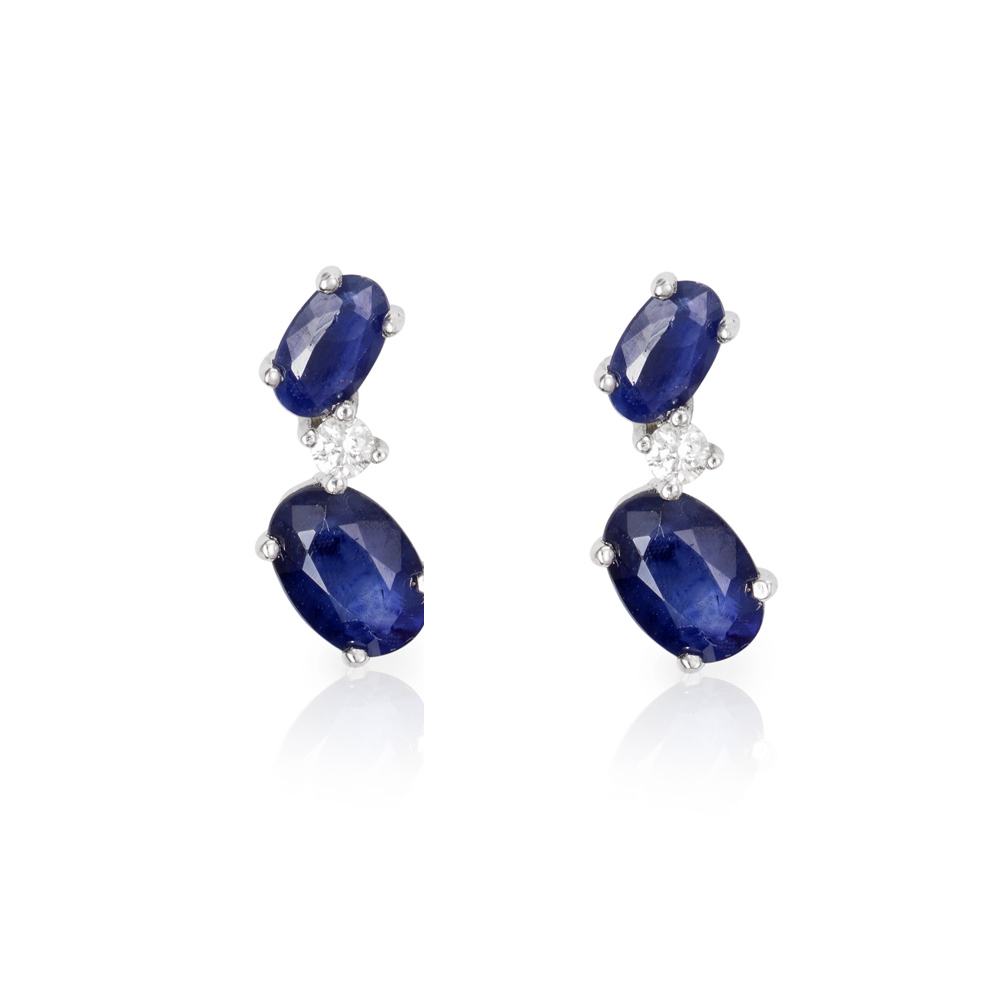 Pendientes Doble Zafiro - Imagen 3