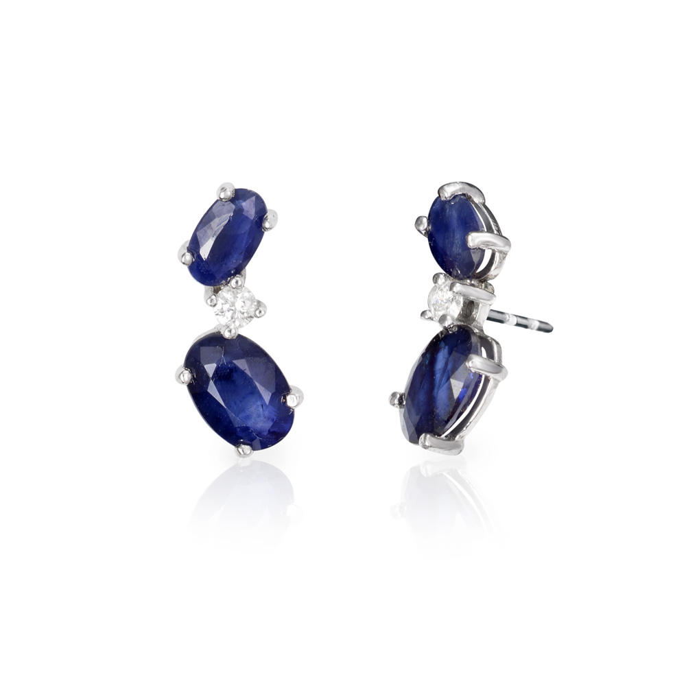 Pendientes Doble Zafiro - Imagen 2