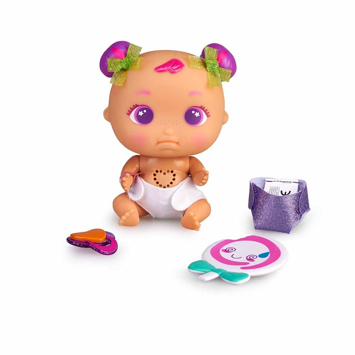 FAMOSA – The Bellies Noni No Muñeca Interactiva con Voz, Latido y Accesorios - Imagen 4