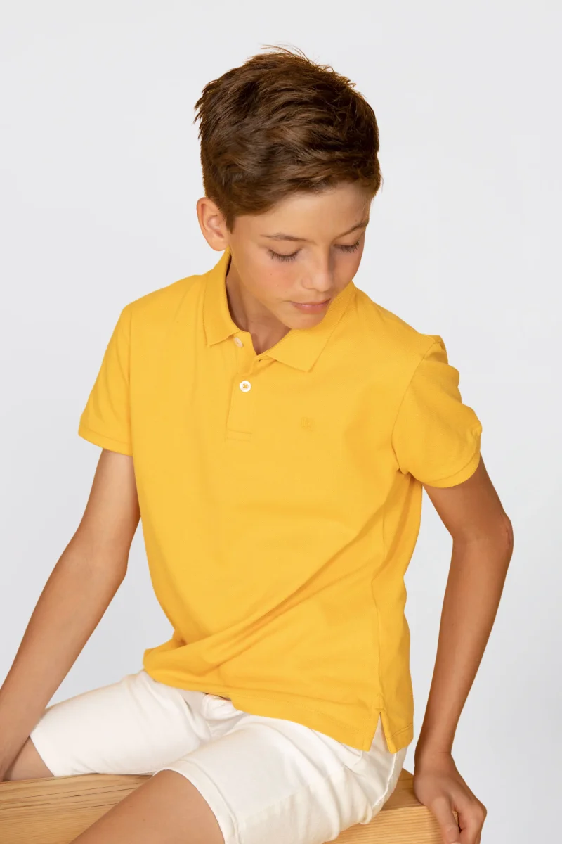 Polo niño mostaza manga corta - Imagen 5