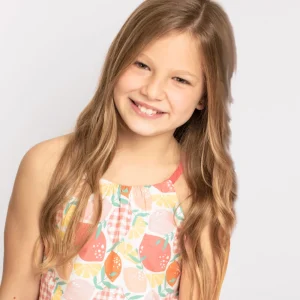 Camiseta de niña estampado fruta