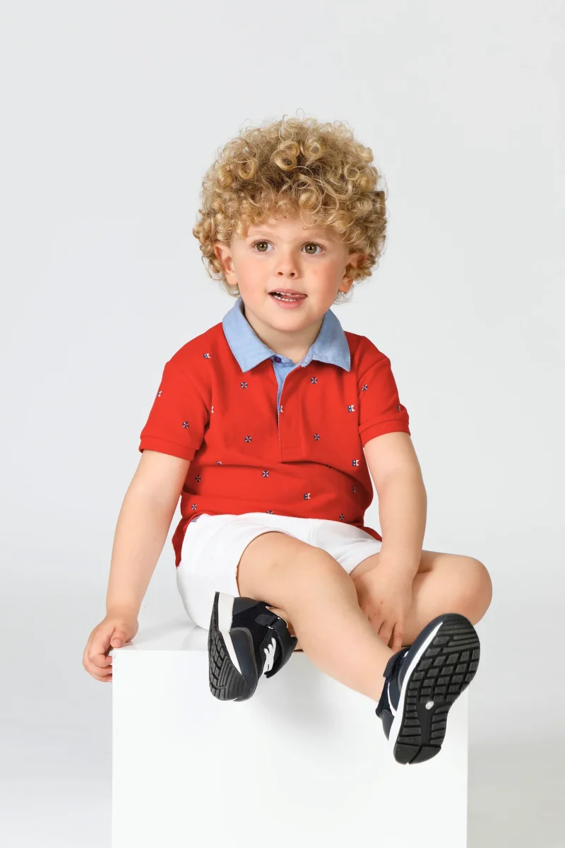 Polo bebé rojo cuello camisa - Imagen 5