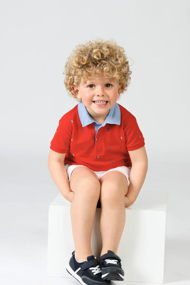 Polo bebé rojo cuello camisa - Imagen 7