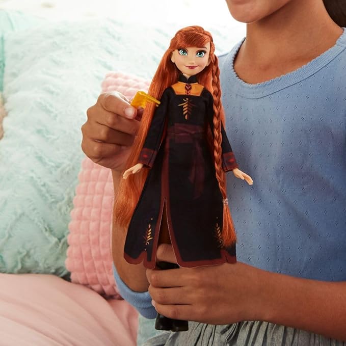 FROZEN 2 – Muñeca Anna Frozen II Trenzamanía Sister Styles con trenzadora y accesorios - Imagen 5