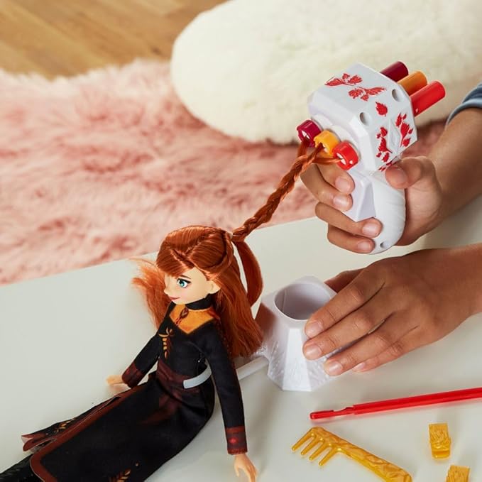 FROZEN 2 – Muñeca Anna Frozen II Trenzamanía Sister Styles con trenzadora y accesorios - Imagen 7