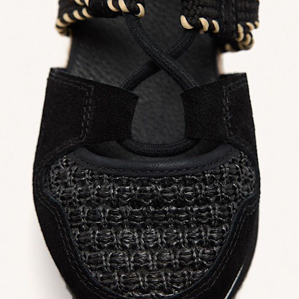 Zapatillas abiertas GIOSEPPO cuña rafia GRISWOLD negro - Imagen 5