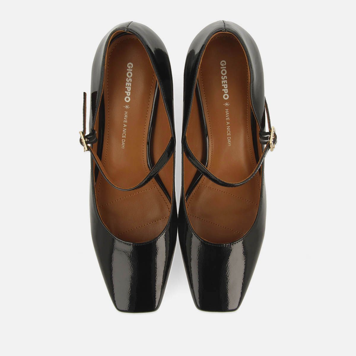 Zapatos GIOSEPPO MARY-JANE de tacón charol WINDHAM negro - Imagen 5