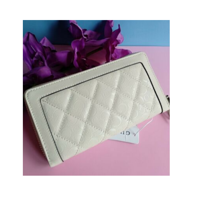 GUESS – Monedero Cartera Mujer Beige Acolchada Logo Dorado 20×11 cm - Imagen 8