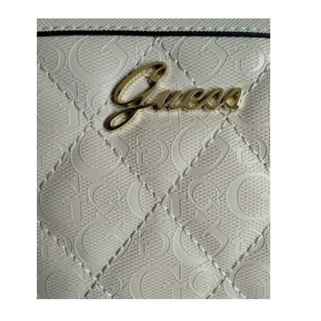 GUESS – Monedero Cartera Mujer Beige Acolchada Logo Dorado 20×11 cm - Imagen 7