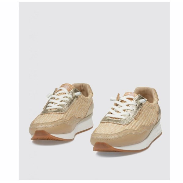 Zapatillas mujer The Happy Monk rafia Vanity-019 beig - Imagen 3