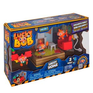 LUCKY BOB – Playset Lucky Bob Home Serie 1 con 3 Figuras y Accesorios Juguete Infantil