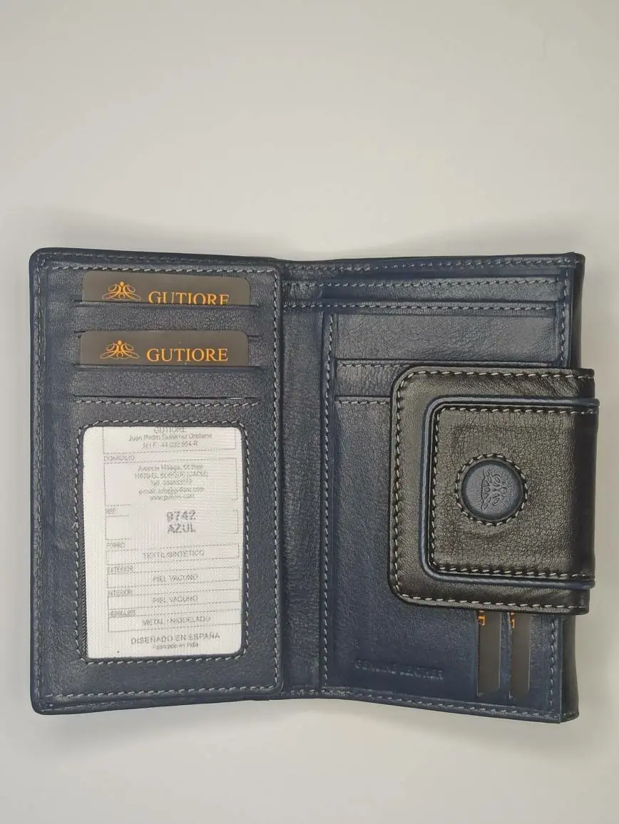 Billetero GUTIORE · Para mujer en PIEL · Grande con monedero · Protección RFID - Imagen 4