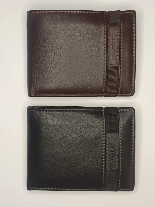 Cartera GUTIORE · Billetero con Monedero · En Piel · RFID · Formato americano (horizontal) · Con elástico