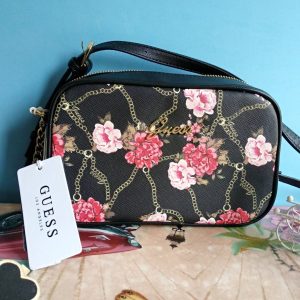 GUESS – Bolso Bandolera Guess Abelia Camera Floral Negro