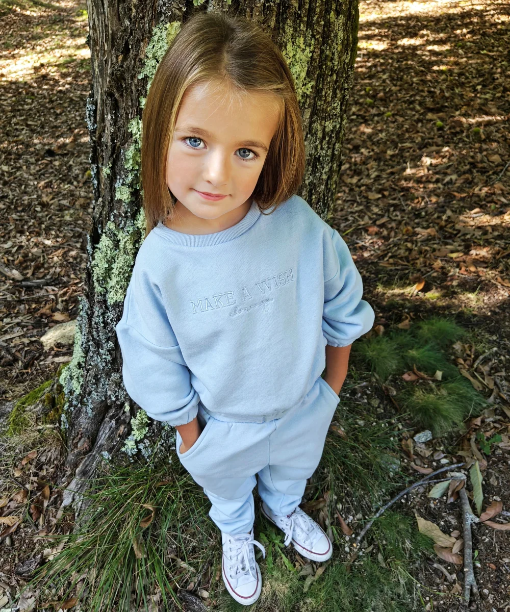 Pantalón chandal de niña celeste - Imagen 4