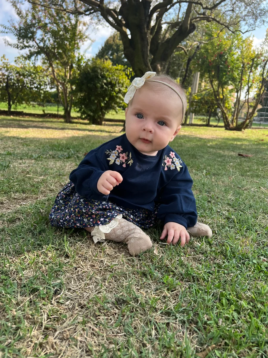 Vestido de bebé marino estampado flores - Imagen 4