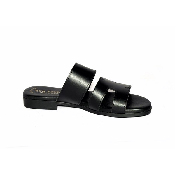 Sandalias planas en piel EVA FRUTOS negro - Imagen 4