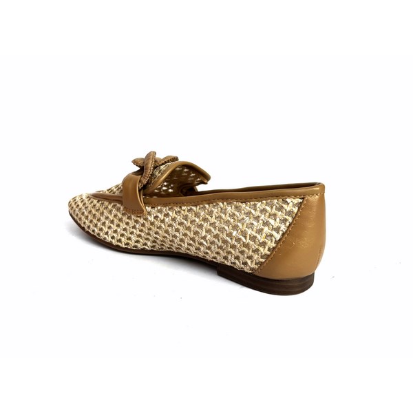 Zapatos planos Elena Bloom de rejilla y piel beige - Imagen 5