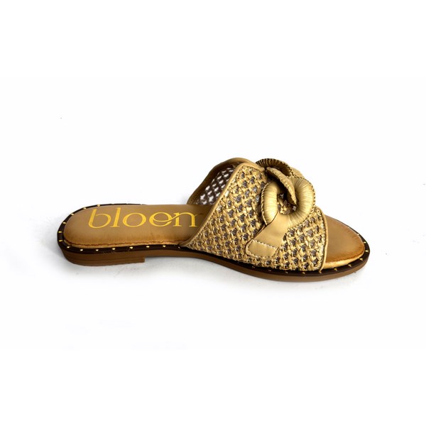 Sandalias planas Elena Bloom tipo zueco beige - Imagen 3