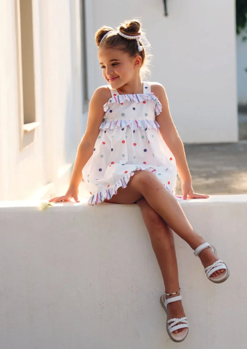 Vestido de lunares multicolor niña - Imagen 2
